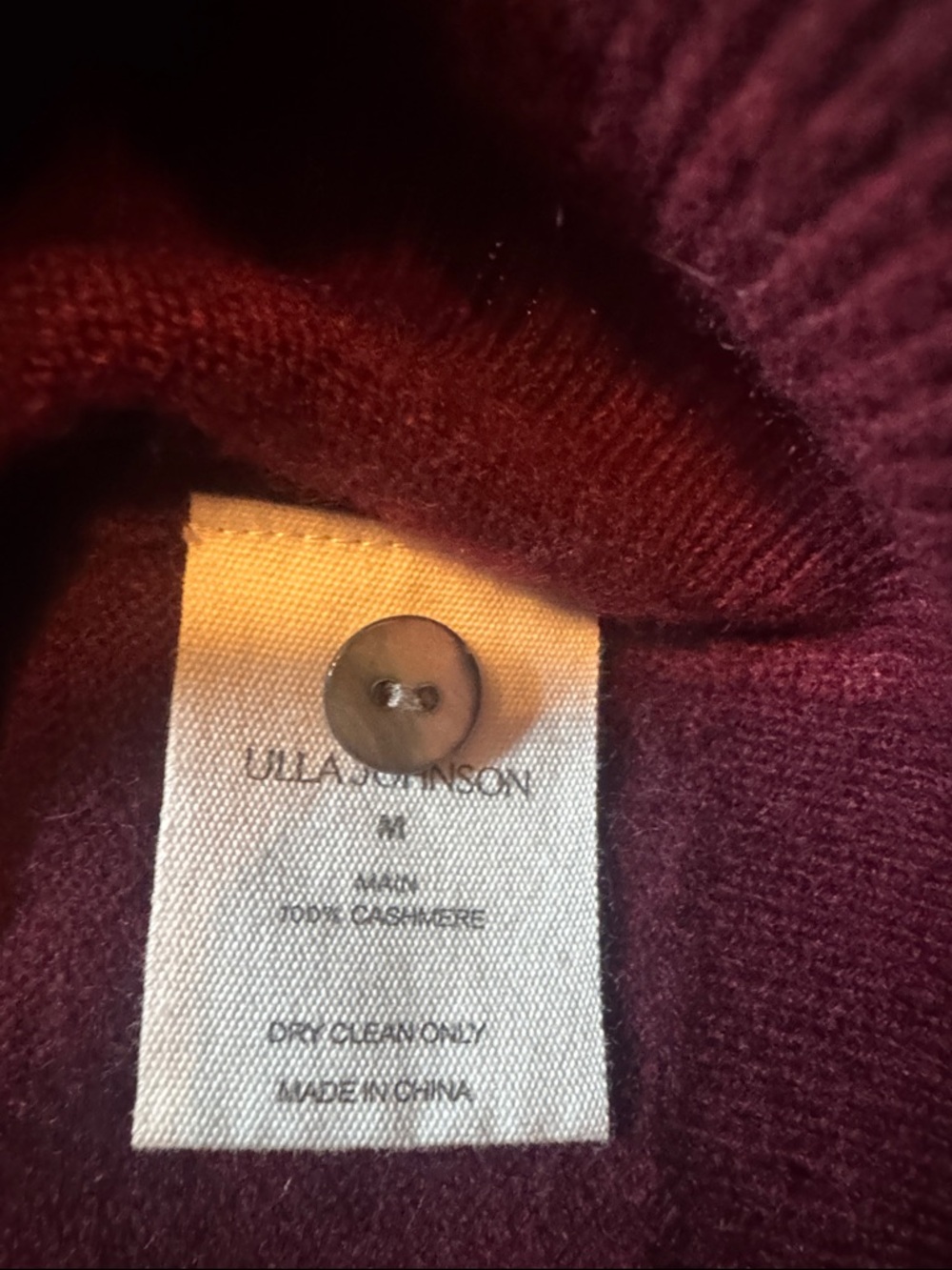 Ulla Johnson Ruffled Collar Cardigan Sweater - Burgundy - Picture 3 of 4